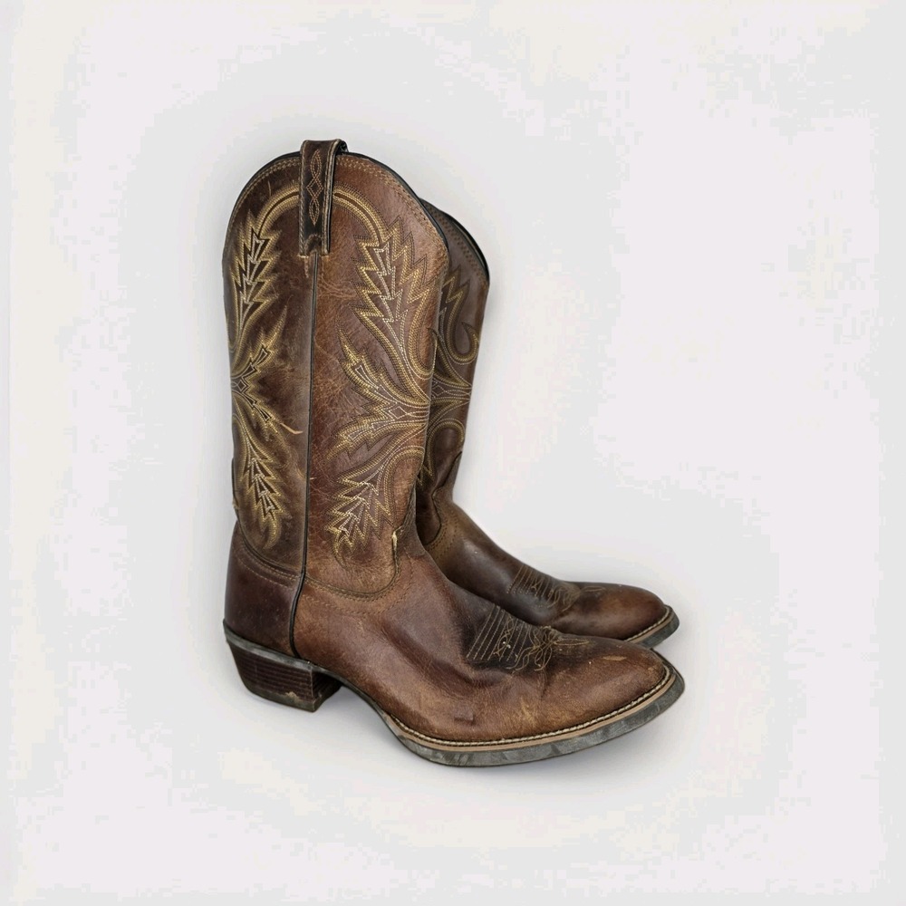 Justin Boots SV2566 Brown Leather Marsh Cowboy Western Boots Men's 12D